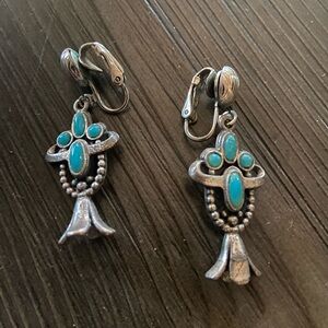 Elegant Silver and Turquoise Earrings
